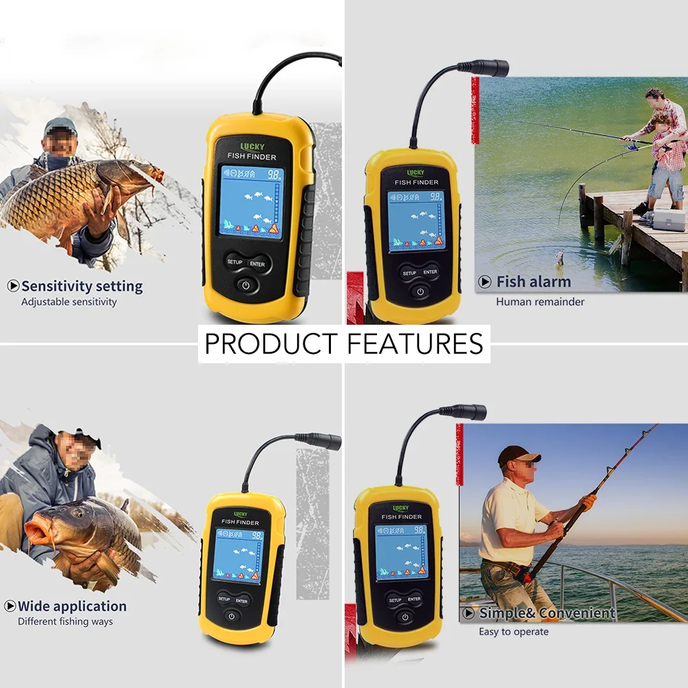 Lucky ЖК-экран с цветным экран – обзор и цена Fish Finder Gps